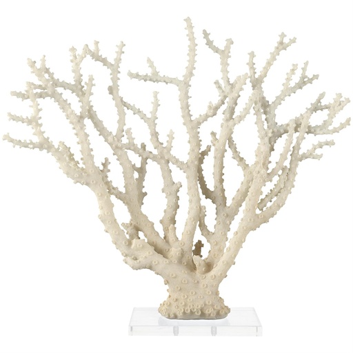 [178801-BB] Cream Coral Sculpture With Acrylic Base 26x23in