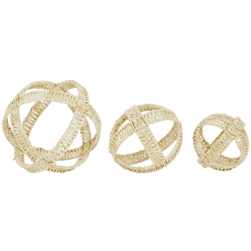 [178804-BB] Woven Rattan Open Orbs 3pc