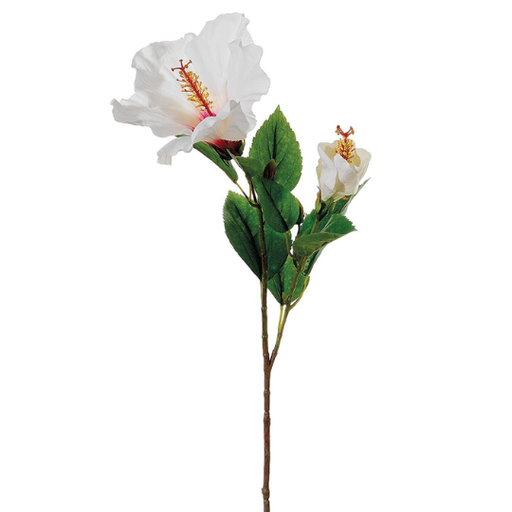 [178811-BB] Hibiscus Spray White 26in
