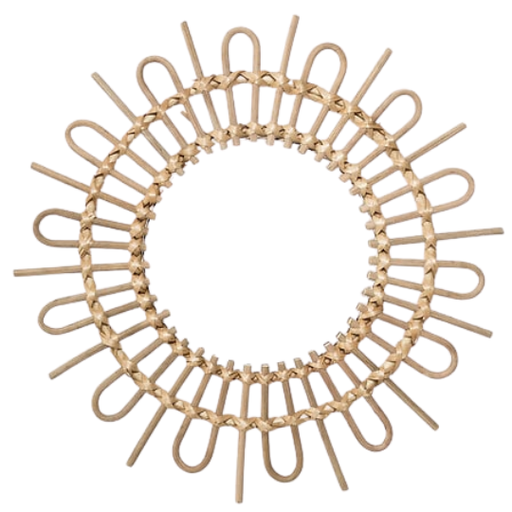 [178851-BB] Sun Flore Mirror Rattan 19in