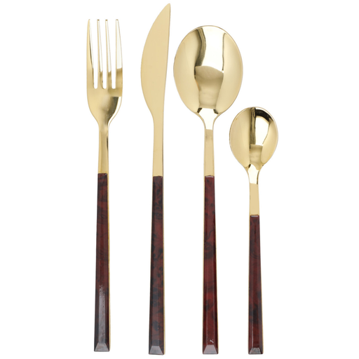 [178970-BB] Tortoiseshell Flatware Set 16pc
