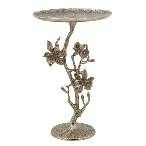 [179129-BB] Aluminum Floral Base Side Table Gold 14x24in