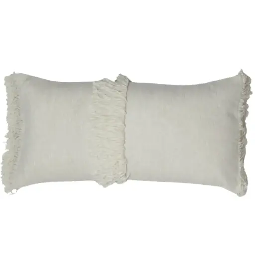 [179496-BB] Luani Fringe Bolster Cream 12x24in