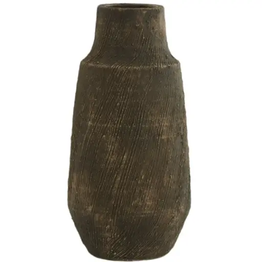 [179515-BB] Kidira Ceramic Vase Brown 18in