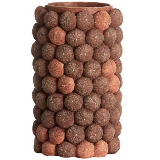[179516-BB] Sea Urchin Vase Coral Red 16in