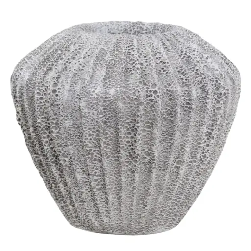 [179790-BB] Rambler Vase Stone Ivory 12.5x10.5in
