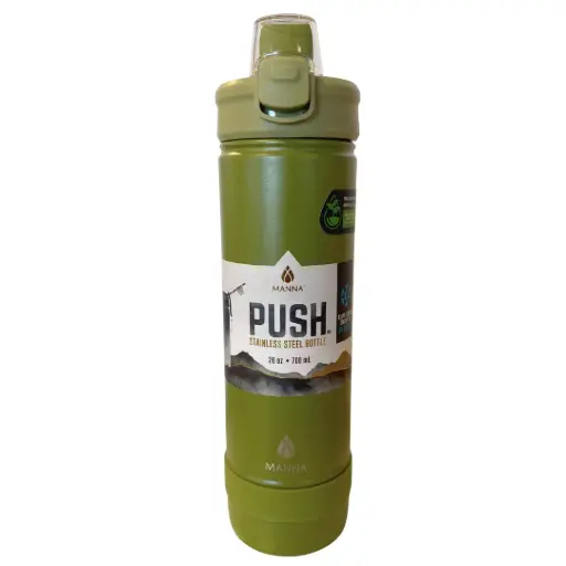 [179881-BB] Manna Push Flip-Top Bottle Green