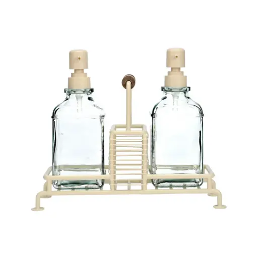 [179996-BB] Allure Metal Sink Caddy with Soap Dispenser Ivory 3pc