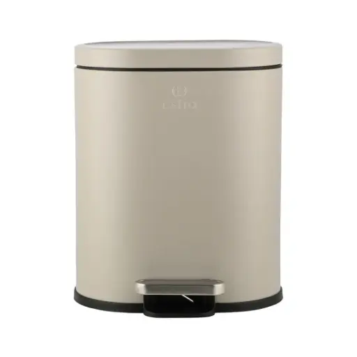 [180007-BB] Ovoid Soft Close Step Can Taupe 6L