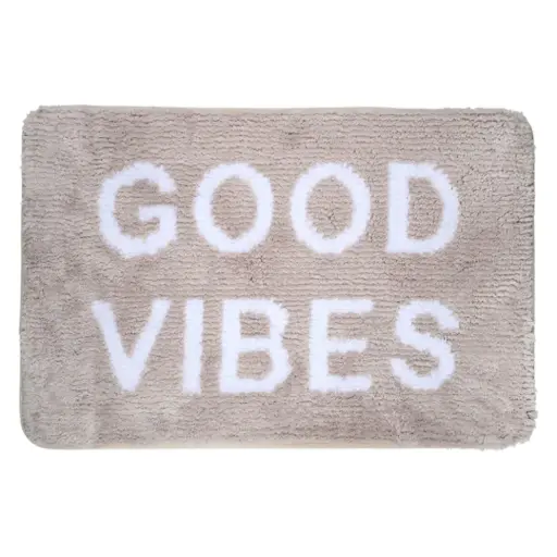 [180016-BB] Good Vibes Bath Mat Taupe