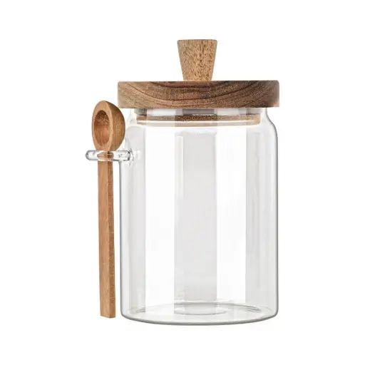 [180027-BB] Allure Glass Storage Container with Spoon 0.85L