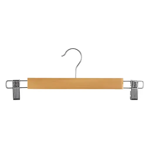 [180055-BB] Wood & Metal Clip Hanger 3pc