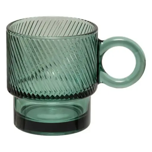 [180067-BB] Lorene Glass Mug Emerald 