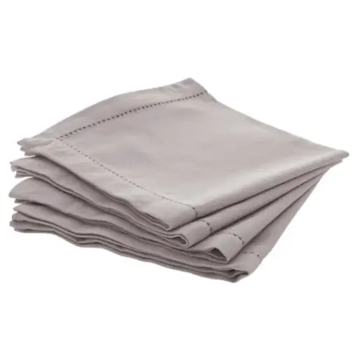 [180080-BB] Chambray Napkin Set Light Grey 4pc