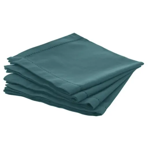 [180081-BB] Chambray Napkin Set Teal 4pc