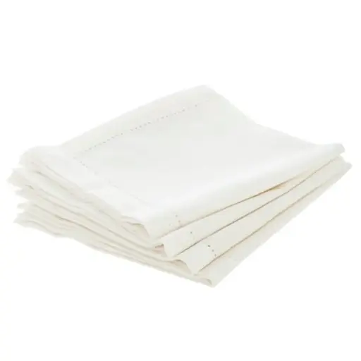 [180083-BB] Chambray Napkin Set White 4pc