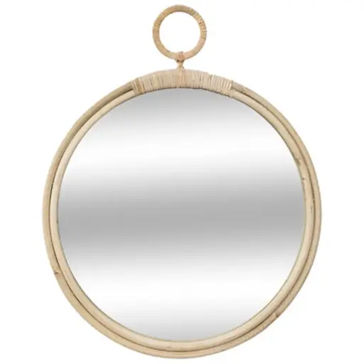 [180084-BB] Carolina Round Rattan Mirror 15in