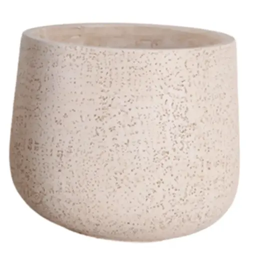 [180137-BB] Textured Planter Ivory 11in