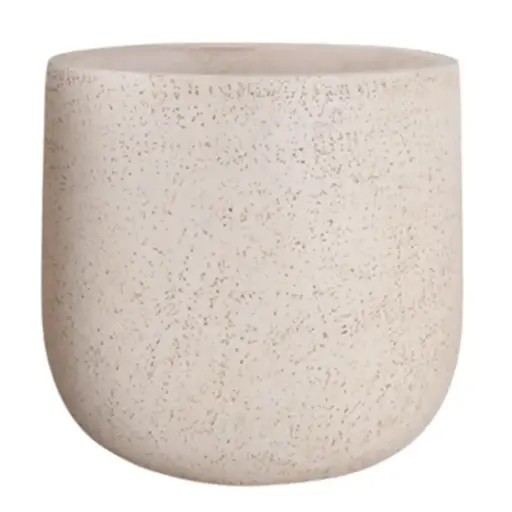[180138-BB] Textured Planter Ivory 14in