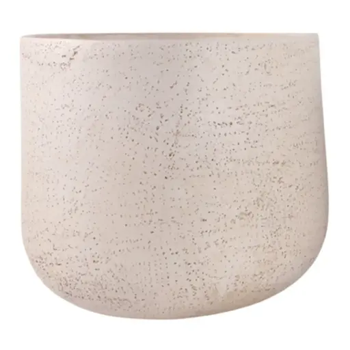 [180139-BB] Textured Planter Ivory 18in