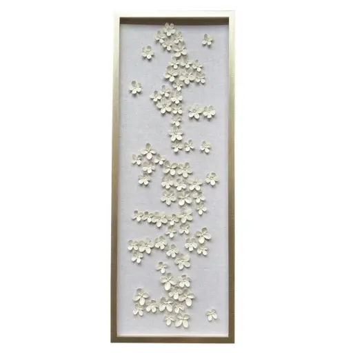 [180140-BB] Charney Dimensional Flower Shadowbox Art 16x42in
