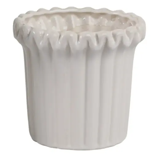 [180153-BB] Fluted Planter Ivory 7in