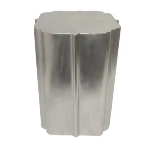 [180156-BB] Minot Drum Side Table Silver 19in