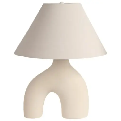 [180157-BB] Modern Arch Table Lamp White 23in