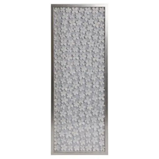 [180161-BB] Antoinette Dimensional Flower Shadowbox Art 16x42in