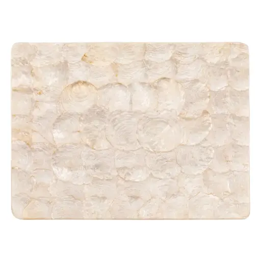[180242-BB] Shell Rectangle Placemat Ivory 12x16in