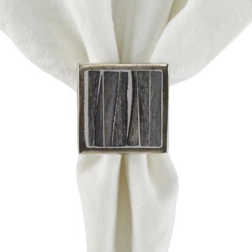 [159345-BB] Square Bone Slate Napkin Ring