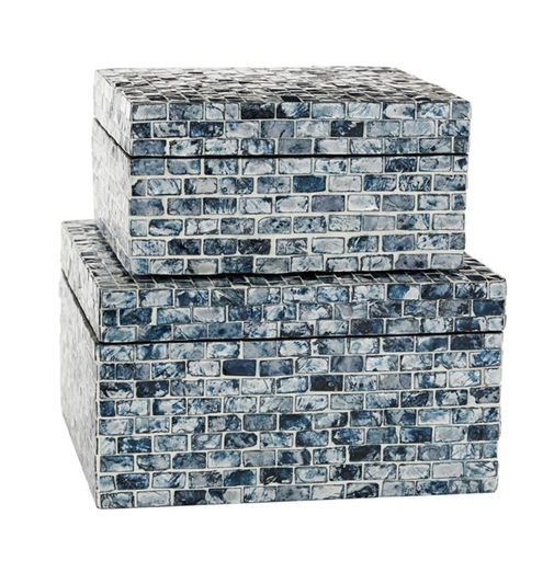 [304971-BB] Mother of Pearl Box Blue 10in