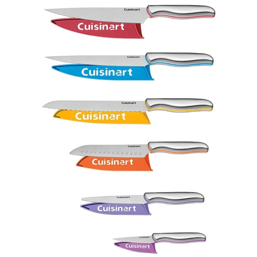 [159702-BB] Cuisinart Stainless Steel Colour Band Collection Knife Set 12pc