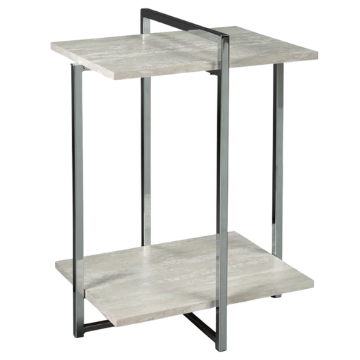 [160087-BB] Bodalli Chairside End Table Ivory/Chrome