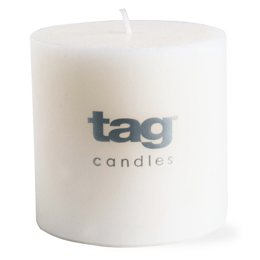 [160586-BB] White Chapel Pillar Candle 3in
