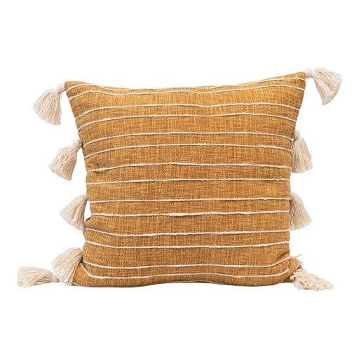 [161210-BB] Striped Woven Pillow Yellow 22in