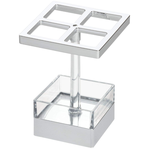 [161937-BB] Clarity Toothbrush Stand Clear/ Chrome