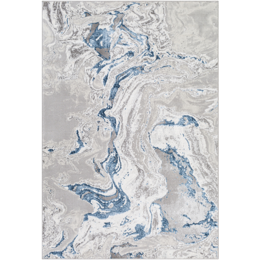 [162318-BB] Lustro Indigo Swirls Rug 5x7