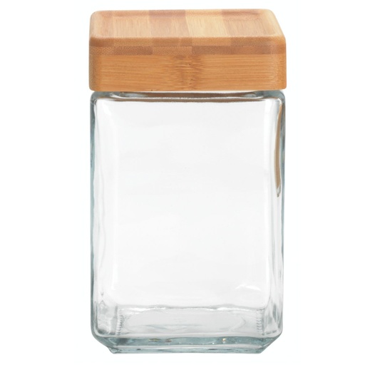 [162431-BB] Anchor Hocking Stackable Jar with Bamboo Lid 1.5QT