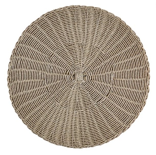 [162552-BB] Faux Rattan Placemat Grey