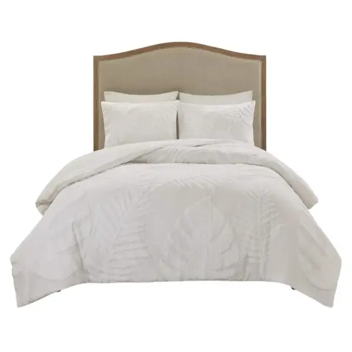 [162714-BB] Bahari Queen Comforter Set White 3 pc