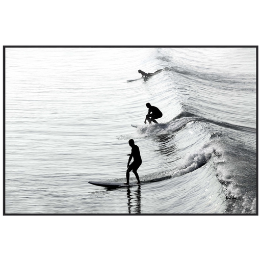 [162762-BB] Surfers I Framed Print on Tempered Glass 48x32in