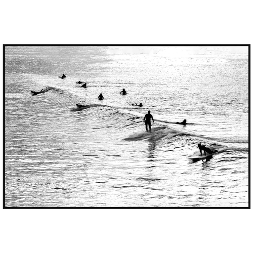 [162763-BB] Surfers II Framed Print on Tempered Glass 48x32in