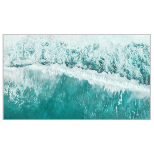 [162766-BB] Waves Framed Print on Tempered Glass 60x35in