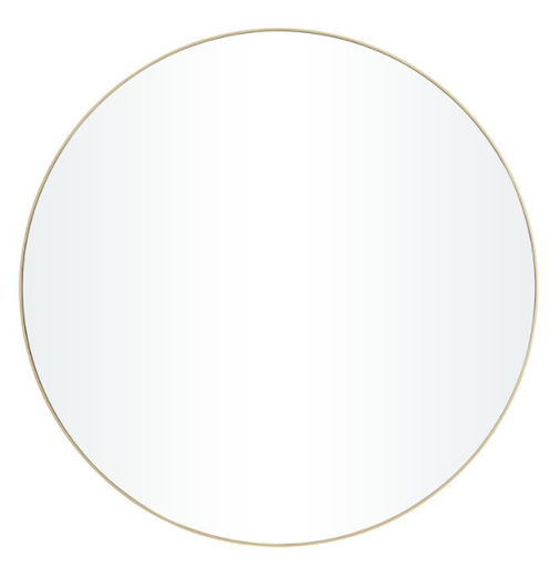 [164085-BB] Minimalist Gold Round Mirror 42in