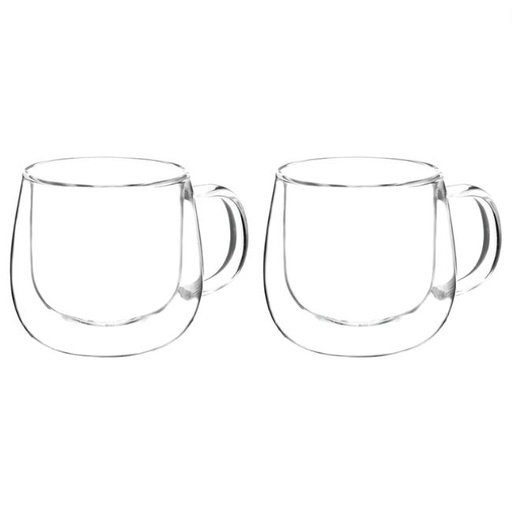 [164574-BB] Fresno Latte Cups  Double Walled 9oz Set of 2