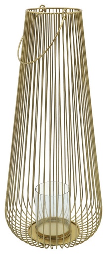 [164607-BB] Metal Wire Lantern Gold 25in