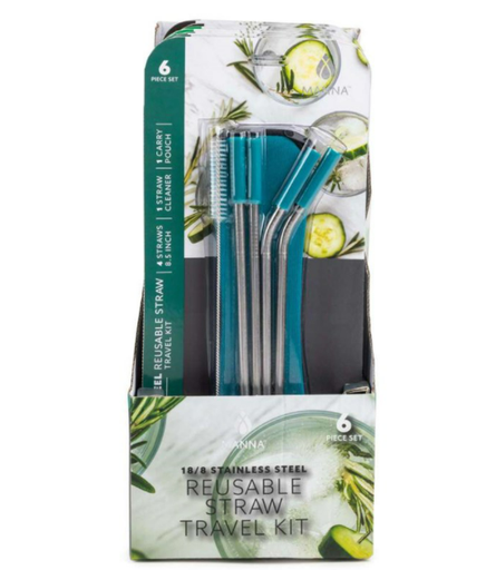 [164765-BB] Stainless Steel Straws and Cleaner Travel Set