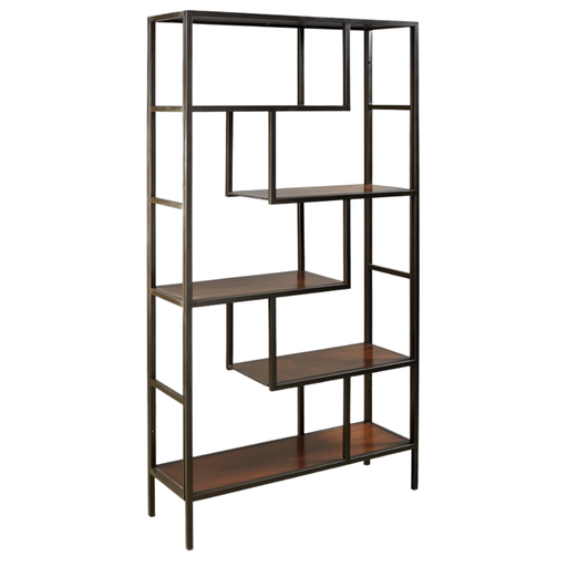 [503544-BB] Frankwell 70in Bookcase Brown & Black