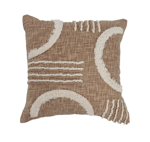 [164918-BB] Geometric Tufted Pillow 20in